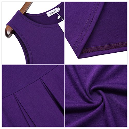 Women Sleeveless Round Neck Knee Length Fit Flare Swing Vintage Casual Summer Dress