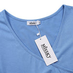 Women's Short Sleeve V Neck Knee Length Swing Summer Dress