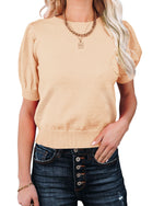 Women's Bubble Short Sleeve Sweater Top
