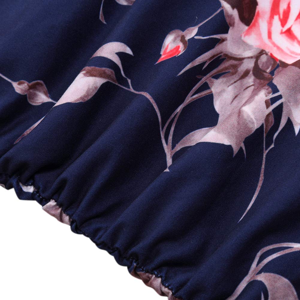 Women's Smocked Elastic Waist Tiered Maxi Dress Square Neck Puff Sleeve Ruffle Maternity Maxi Dress
