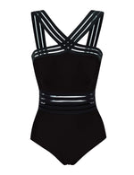 YESFASHION Womens One Piece Swimwear Front Crossover Swimsuits