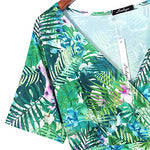 Women Floral Print Split Wrap Deep V-neck Long Maxi Boho Dress