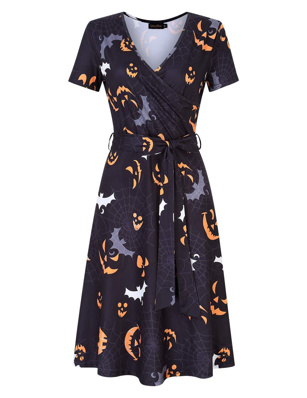 Wrap V Neck Casual A Line Work Business Dress for Women