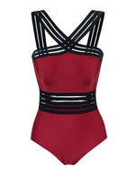 YESFASHION Womens One Piece Swimwear Front Crossover Swimsuits