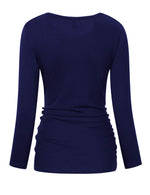 Maternity Basic Tank Top Neck Sleeveless Tops Pregnancy Solid Side Ruching Vest