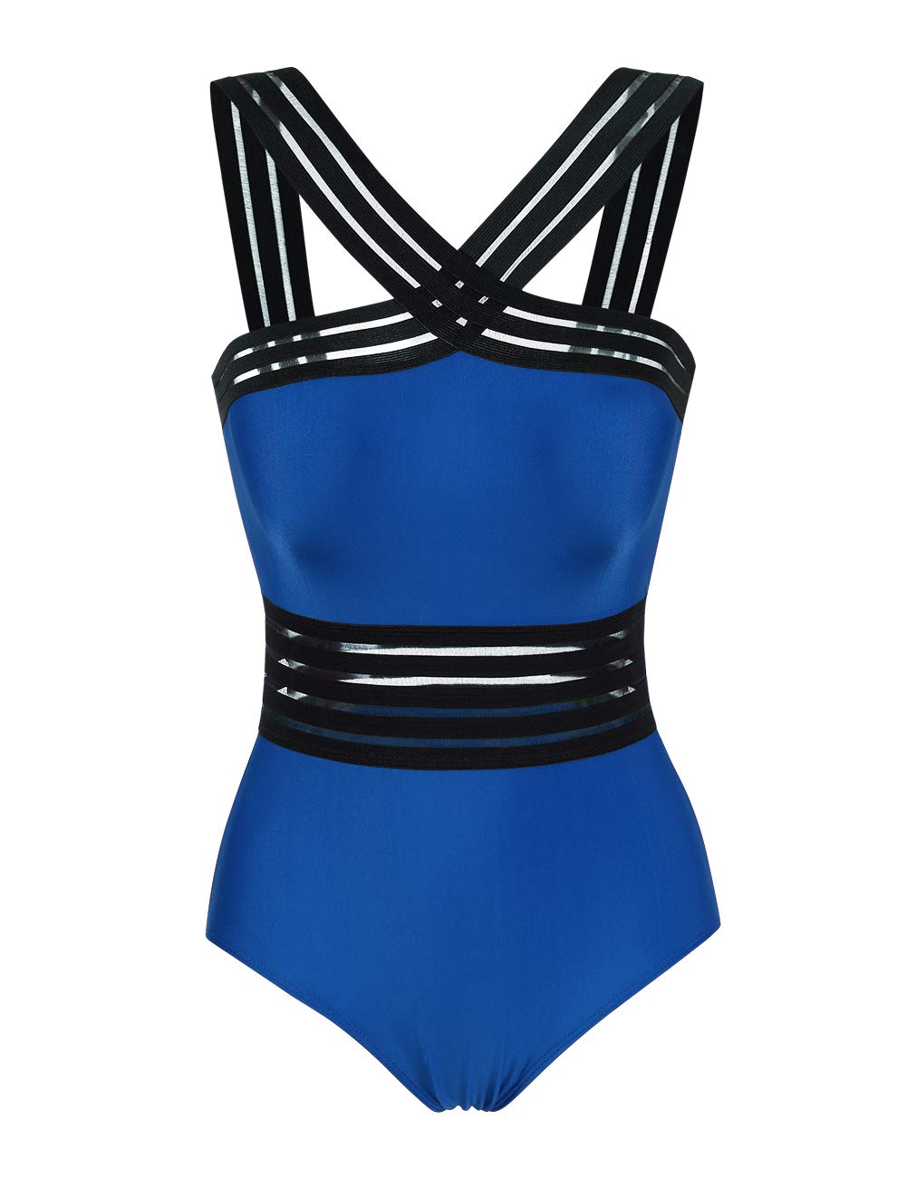 YESFASHION Womens One Piece Swimwear Front Crossover Swimsuits