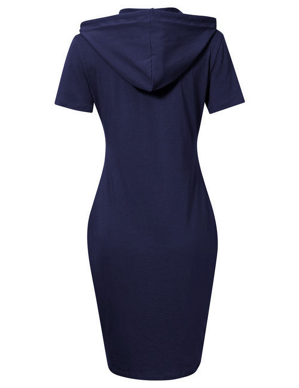 Women Pocket Knee Length Slim Sweatshirt Blue Dresses for Women