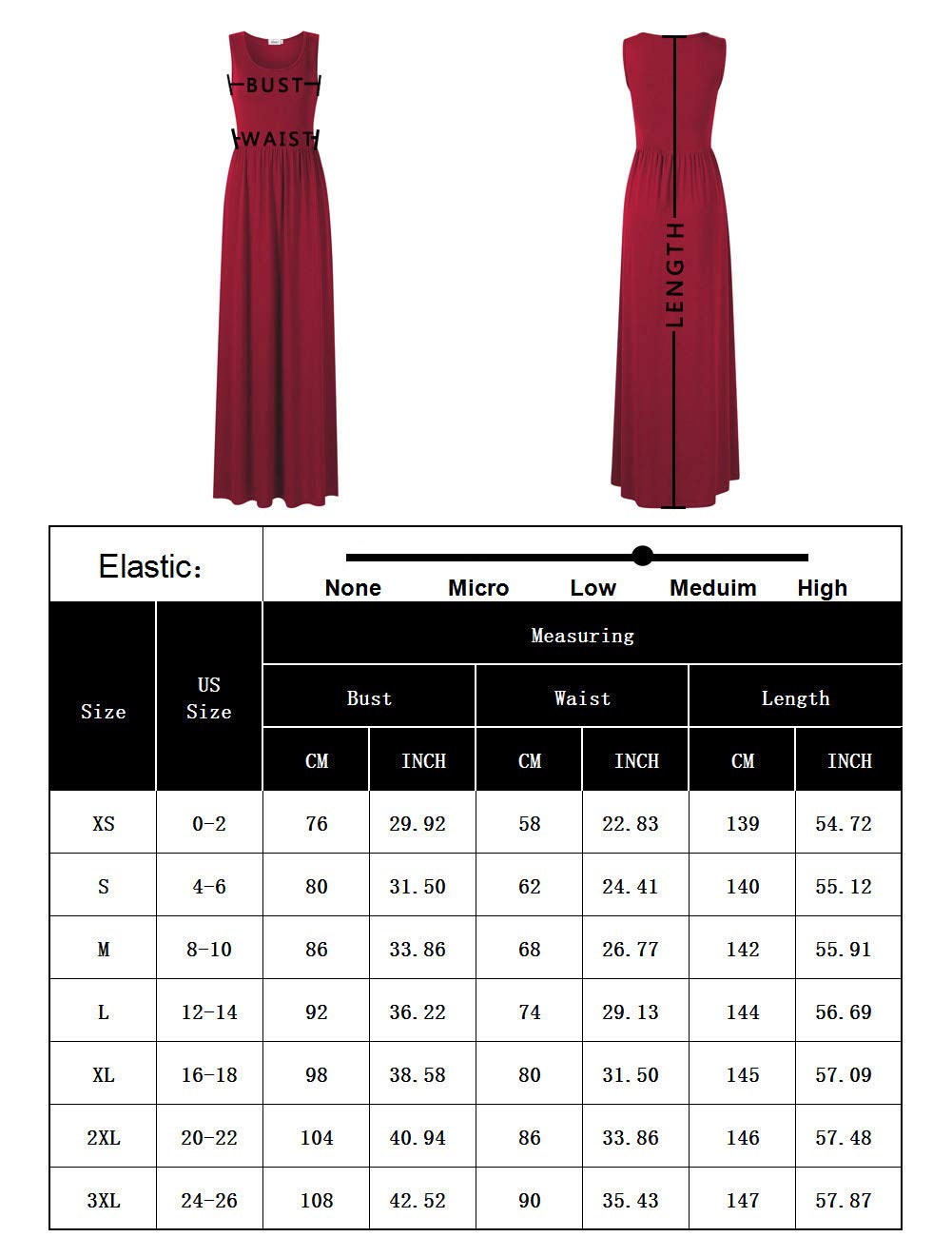 Sleeveless Dress for Women,Crew Neck Pocket Ruched Maxi Summer Dress