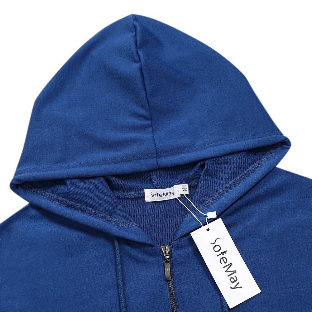 Women's Casual Knitted Zip-up Hoodie Basic Long Sleeve Hoodie Jackets with Kanga Pocket