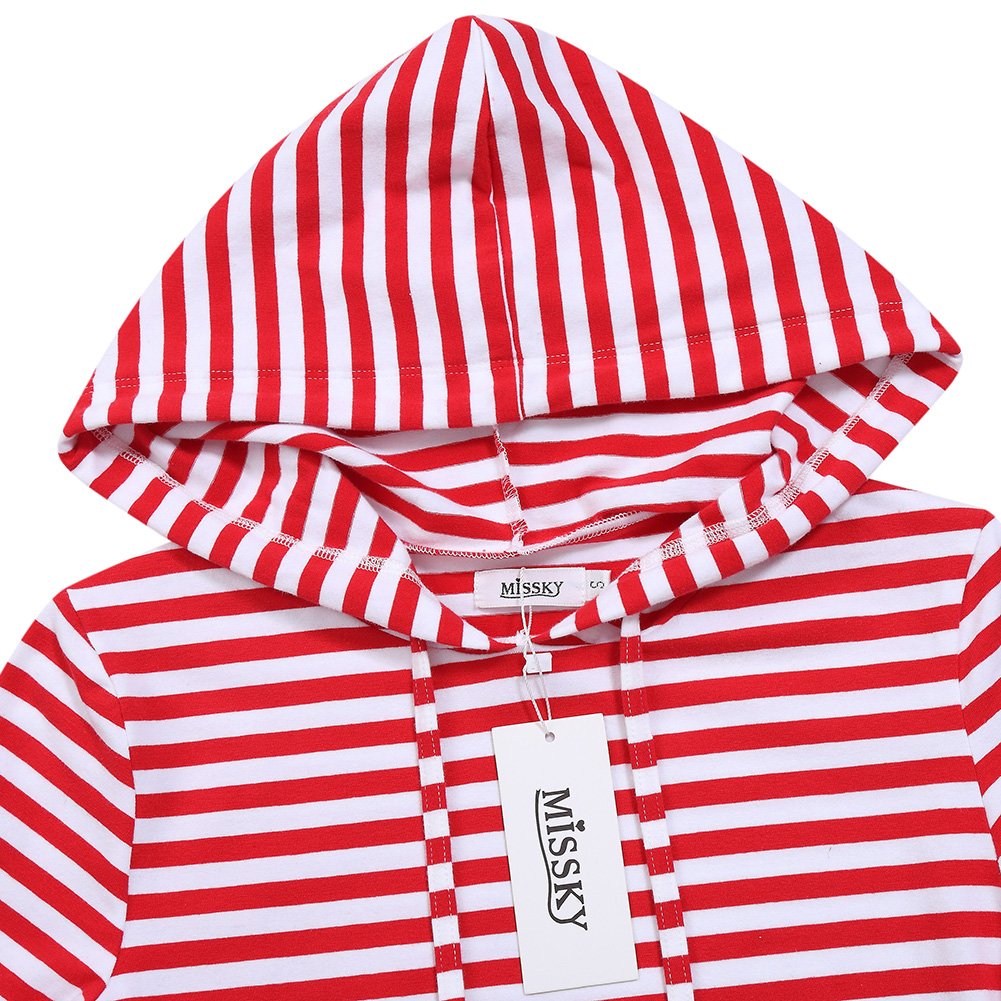 Women Pullover Pocket Sweatshirt Casual Dresses for Women (3X,Red,Short Sleeve)