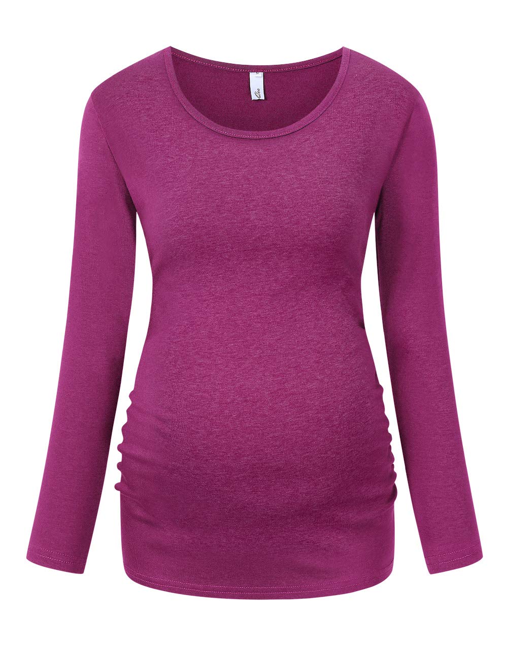 Maternity Basic Tank Top Neck Sleeveless Tops Pregnancy Solid Side Ruching Vest