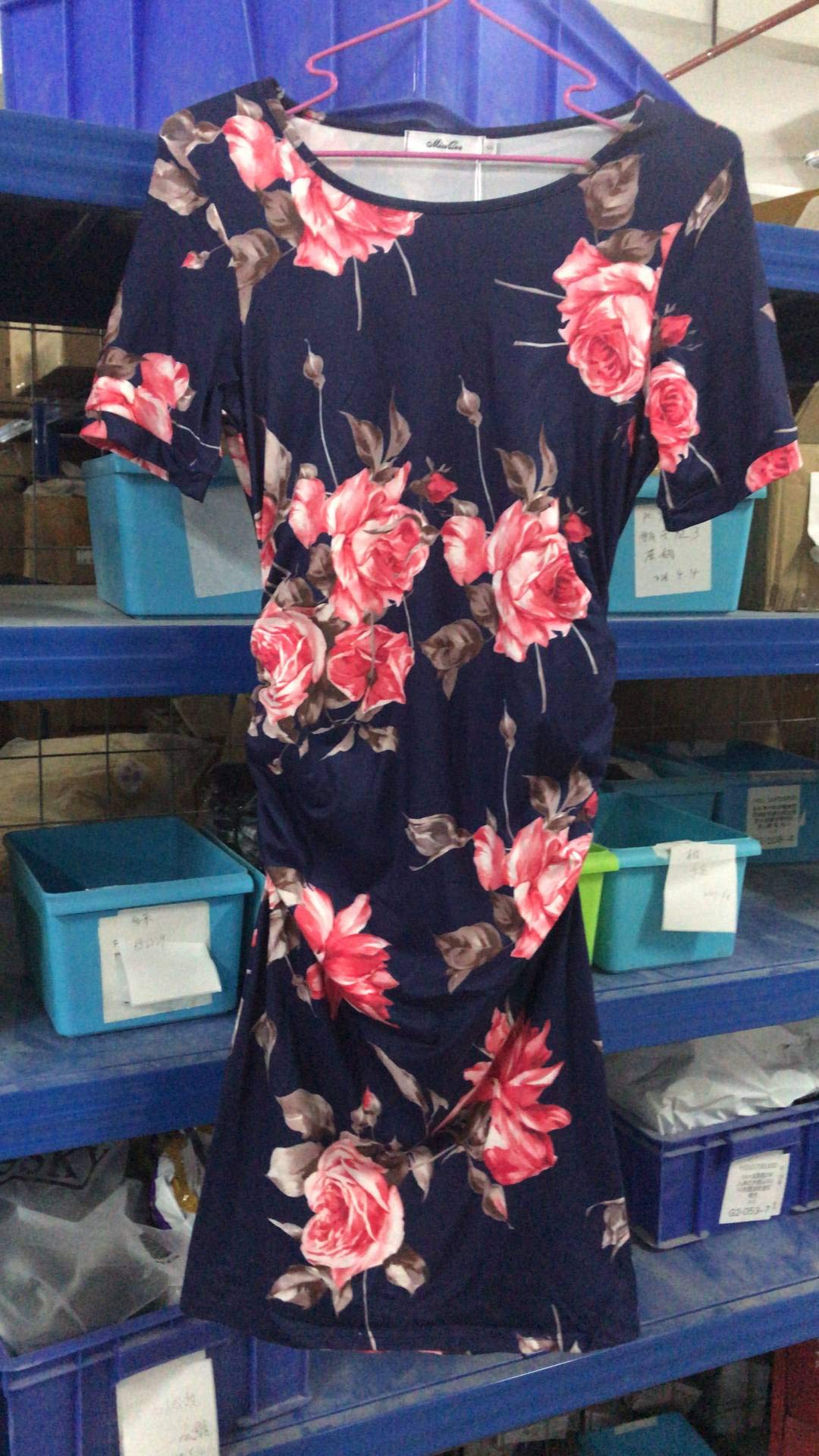 Maternity Dress Ruched Round Neck Maternity Dresses