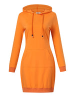 Women's Pullover Hoodie Kangaroo Pocket Sweatshirt Casual Dress