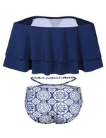 YESFASHION Women's Boho Flounce Falbala Ruffle Bikini Set Swimwear