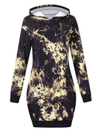 Women's Long Sleeve Pockets Tunic Pullover Hoodie Dress