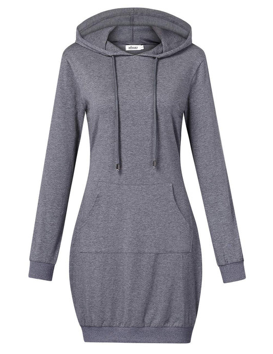 Women's Pullover Hoodie Kangaroo Pocket Sweatshirt Casual Dress