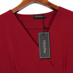 Women V Neck Long Sleeve Dress High Low Cocktail Evening Party Dress