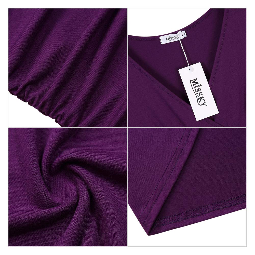 Women V Neck Sleeveless Crossover Wrap Ruched Waist Slimming Swing Cocktail Dress