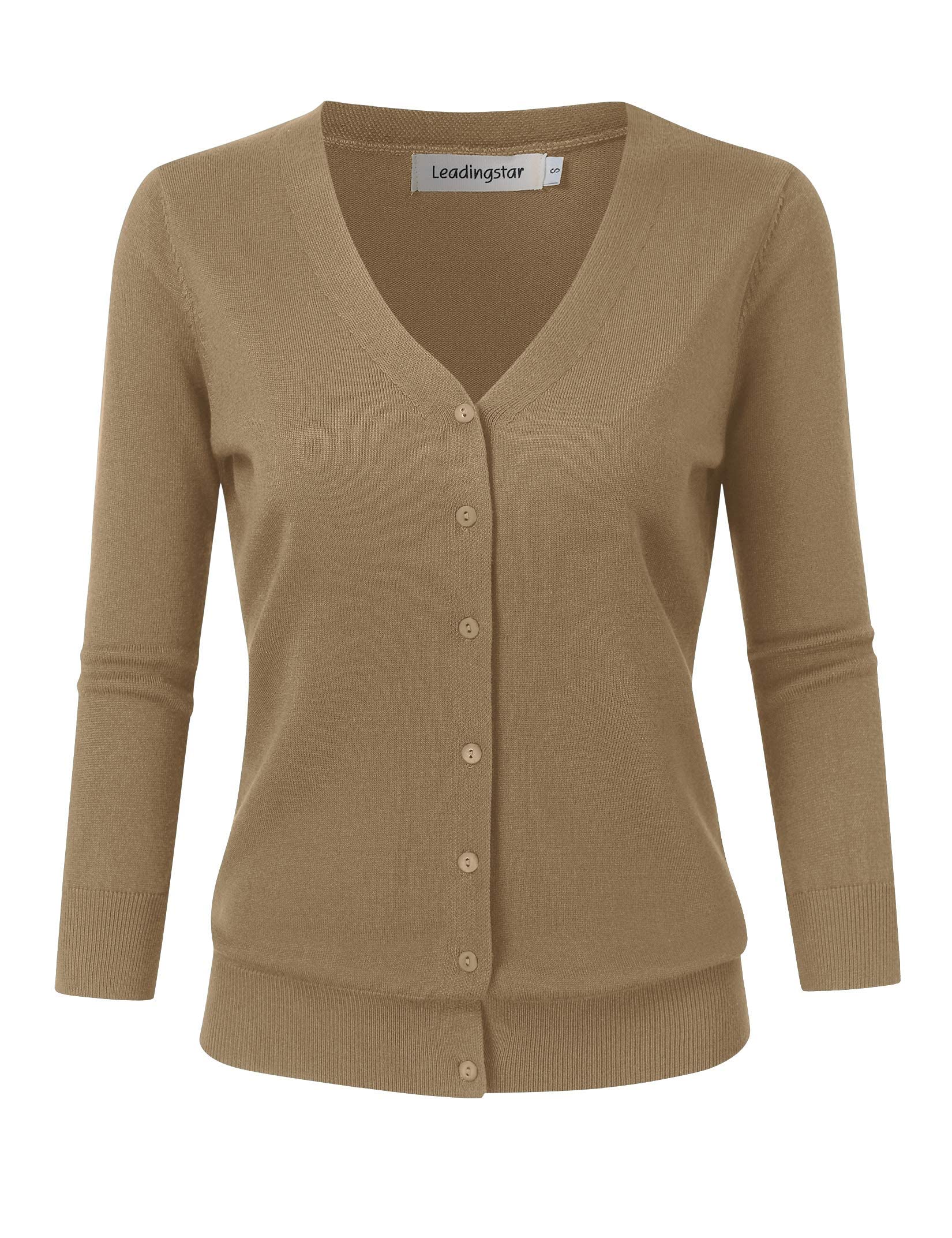 YESFASHION Women's Cardigan Tops Wear Alone or Match with Dress Camel
