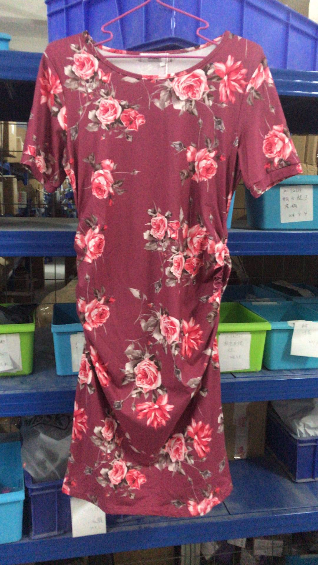 Maternity Dress Ruched Round Neck Maternity Dresses