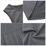 Women Sleeveless Round Neck Knee Length Fit Flare Swing Vintage Casual Summer Dress