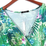 Women Floral Print Split Wrap Deep V-neck Long Maxi Boho Dress