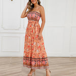 YESFASHION Women Summer Belted Floral Dress