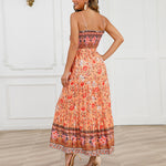 YESFASHION Women Summer Belted Floral Dress