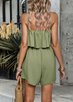 YESFASHION Women Off Shoulder Short Jumpsuit Elegant Pants