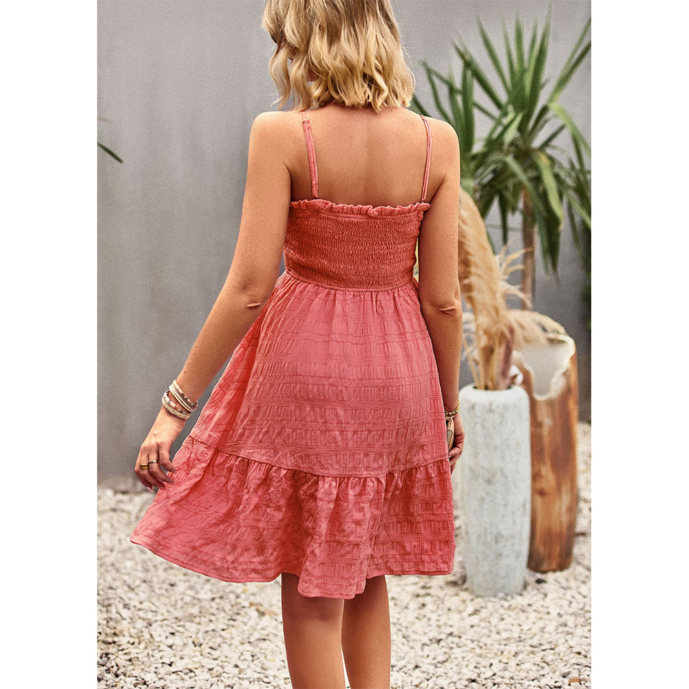 YESFASHION Women Sleeveless Spaghetti Strap Dress