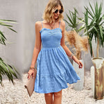 YESFASHION Women Sleeveless Spaghetti Strap Dress