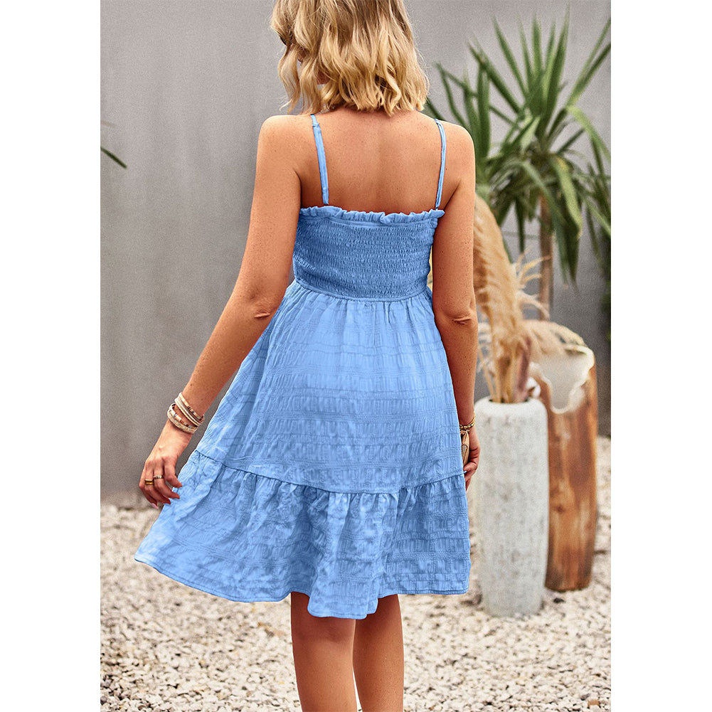 YESFASHION Women Sleeveless Spaghetti Strap Dress