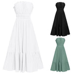 YESFASHION Women Summer Strapless Sexy Off Shoulder Dress