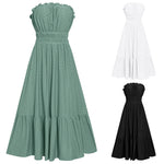 YESFASHION Women Summer Strapless Sexy Off Shoulder Dress