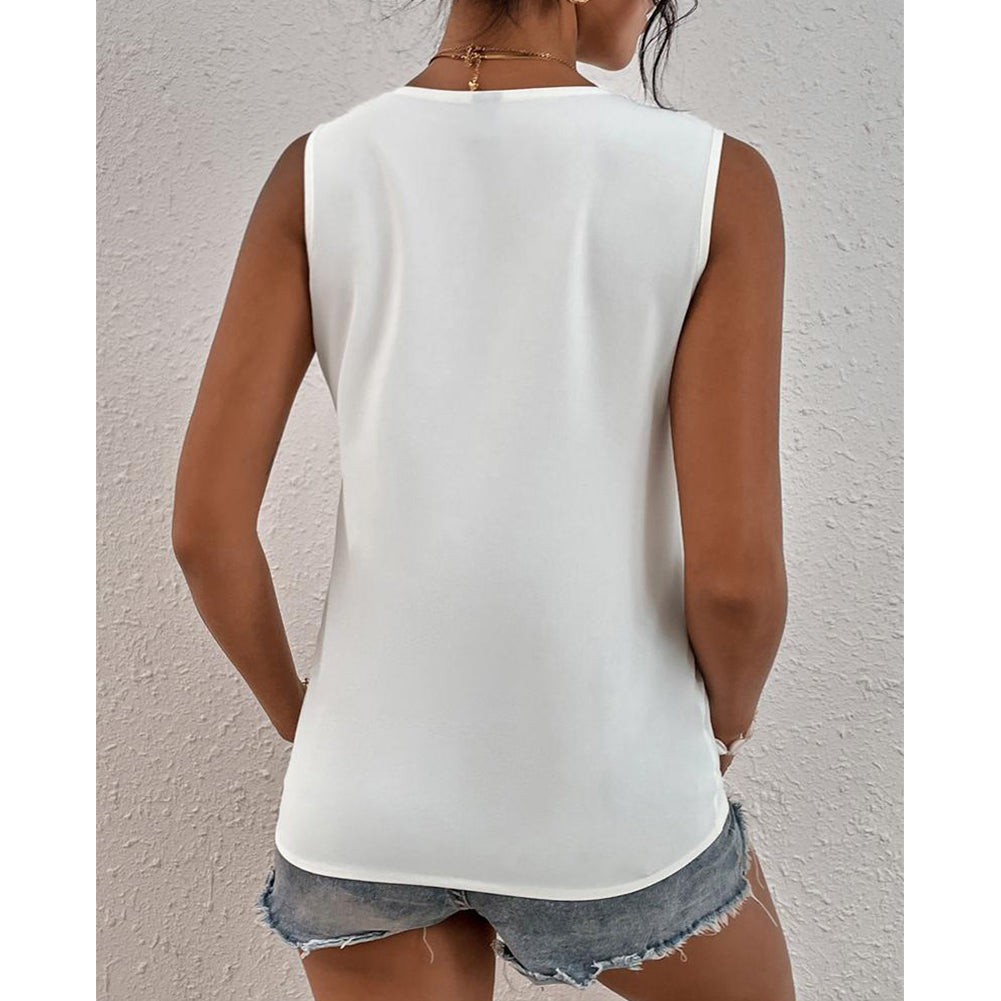 YESFASHION Women Deep V Neck Sleeveless Shirt Tank Tops