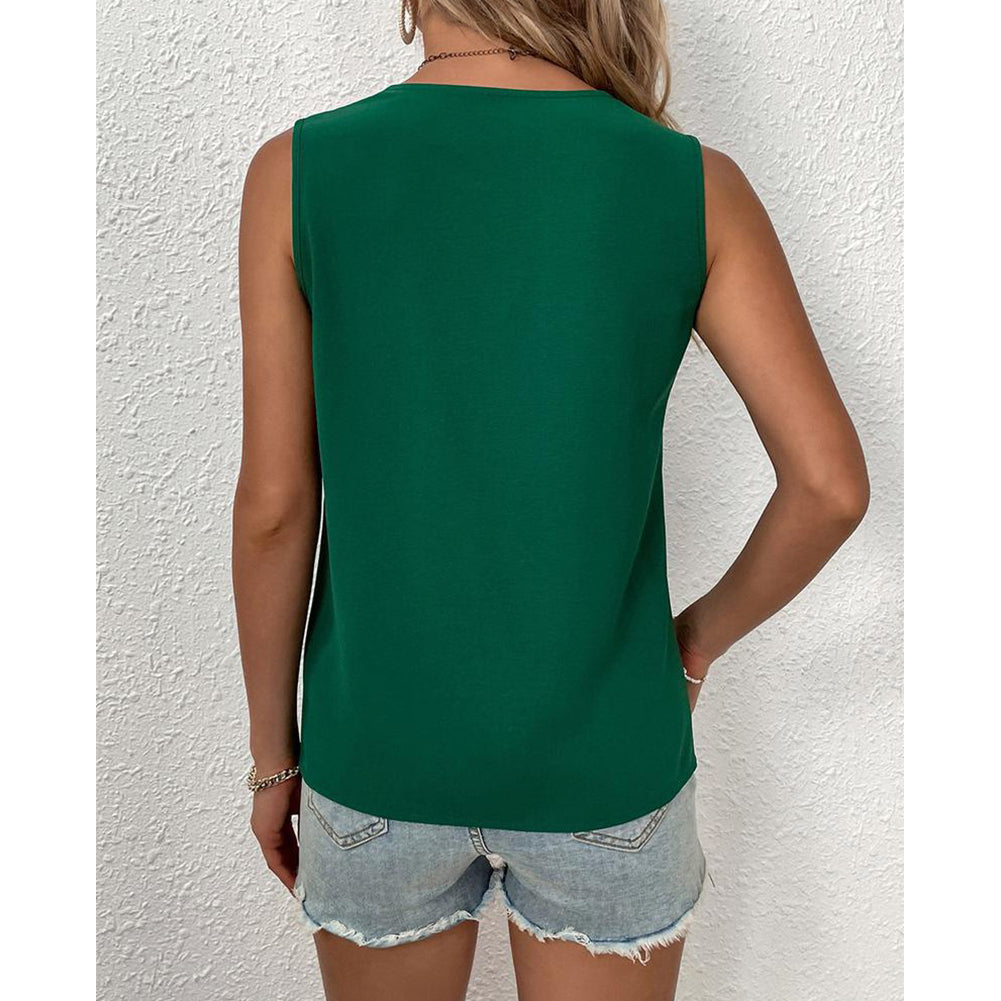 YESFASHION Women Deep V Neck Sleeveless Shirt Tank Tops