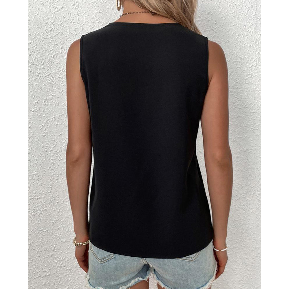 YESFASHION Women Deep V Neck Sleeveless Shirt Tank Tops