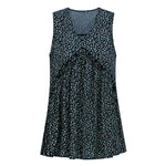 YESFASHION Women V Neck Elegant Floral Printing Ruffled Vest Tops