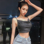 YESFASHION Women Fashion Crop Sexy Sleeveless Backless Cami Tops