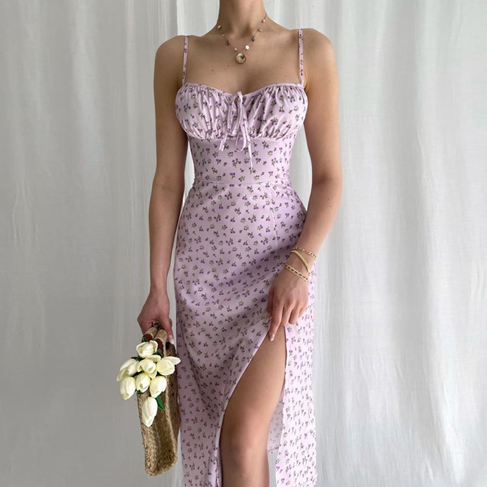 YESFASHION Women Sexy Adjustable Spaghetti Strap Midi Dress