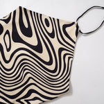 YESFASHION Women Mini Bodycon Contrast Backless Dress