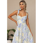 YESFASHION Women Summer V Neck Chiffon Dress