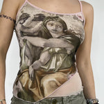 YESFASHION Women Sexy Tank Irregular Design Character Tops