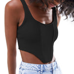 YESFASHION Summer Cotton Ribbed Tank Tops Slim Fit Pullover Vest