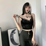 YESFASHION Women Lace Camisole Sexy Stylish Slim Fit Crop Tops