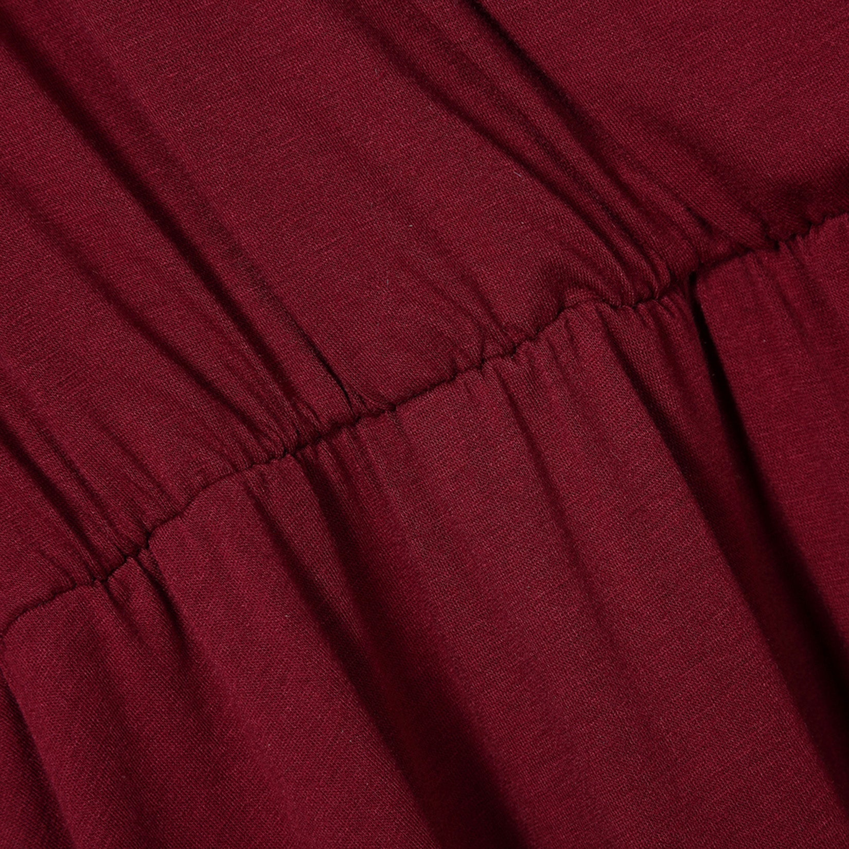 YESFASHION Women V-Neck A-Line Solid Plain Party Casual Mini Dress Wine Red