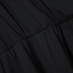 YESFASHION Women V-Neck A-Line Solid Plain Party Casual Mini Dress