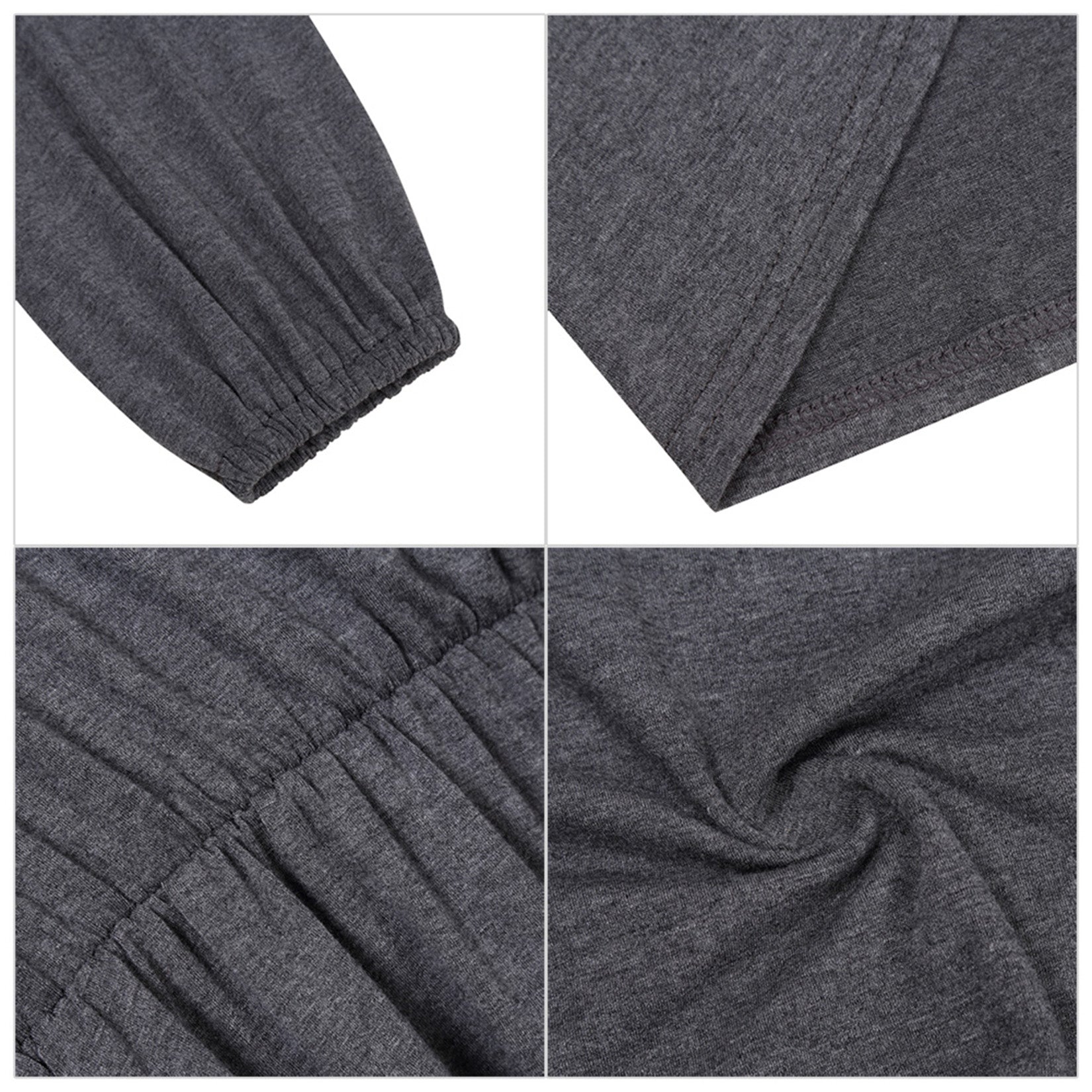 YESFASHION Women V-Neck A-Line Solid Plain Party Casual Mini Dress Grey