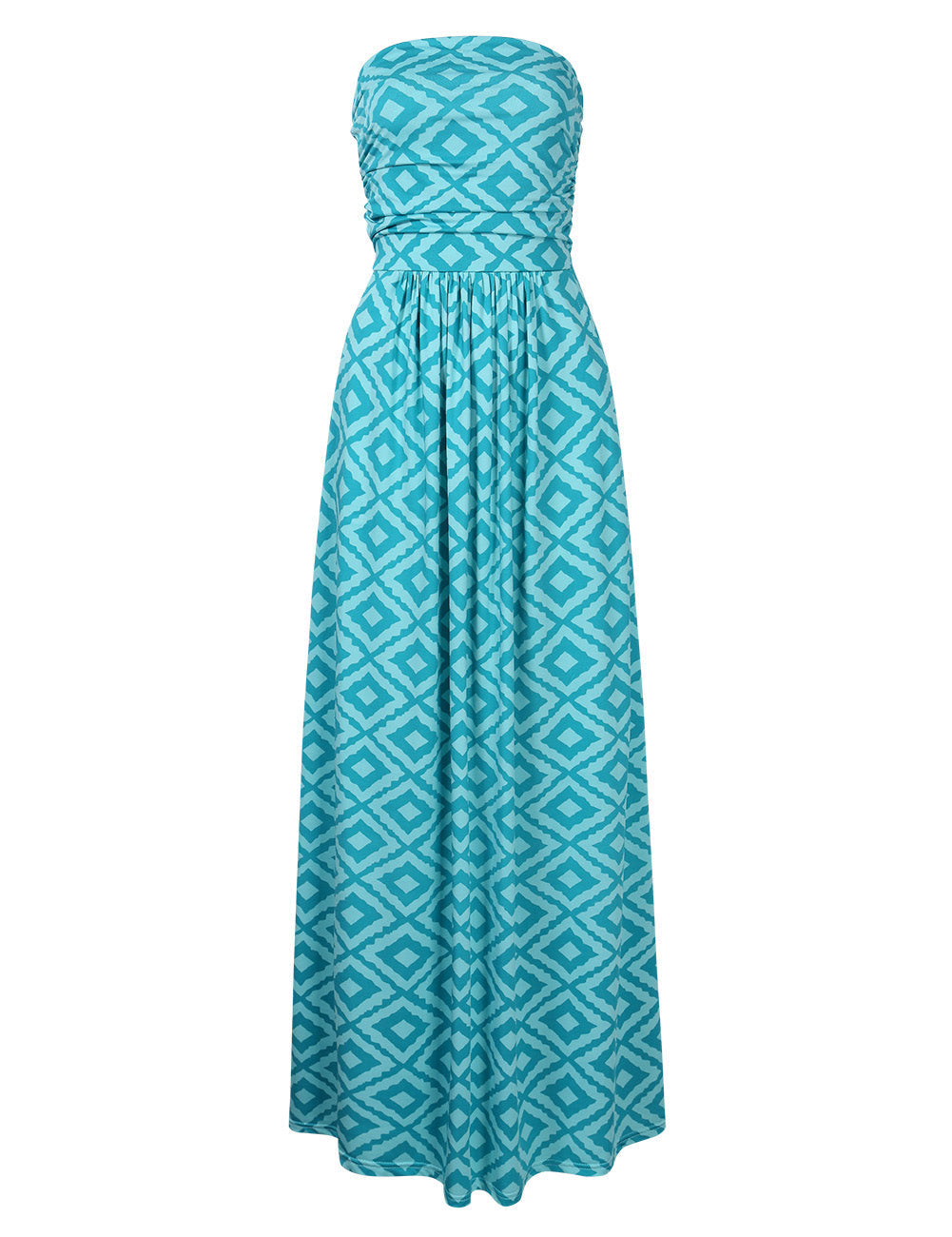 YESFASHION Women's Summer Beach Holiday Tube Long Dress Green