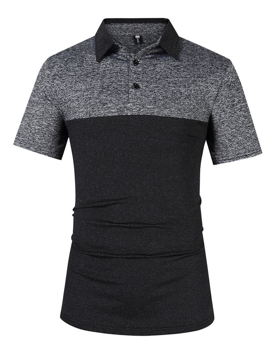 YESFASHION Men's Golf Short Sleeve Polo Panel Sports Shirt